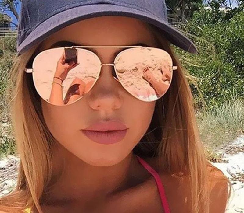 Oval Pilot Sunglasses Women Men Aviation Mirror Shades